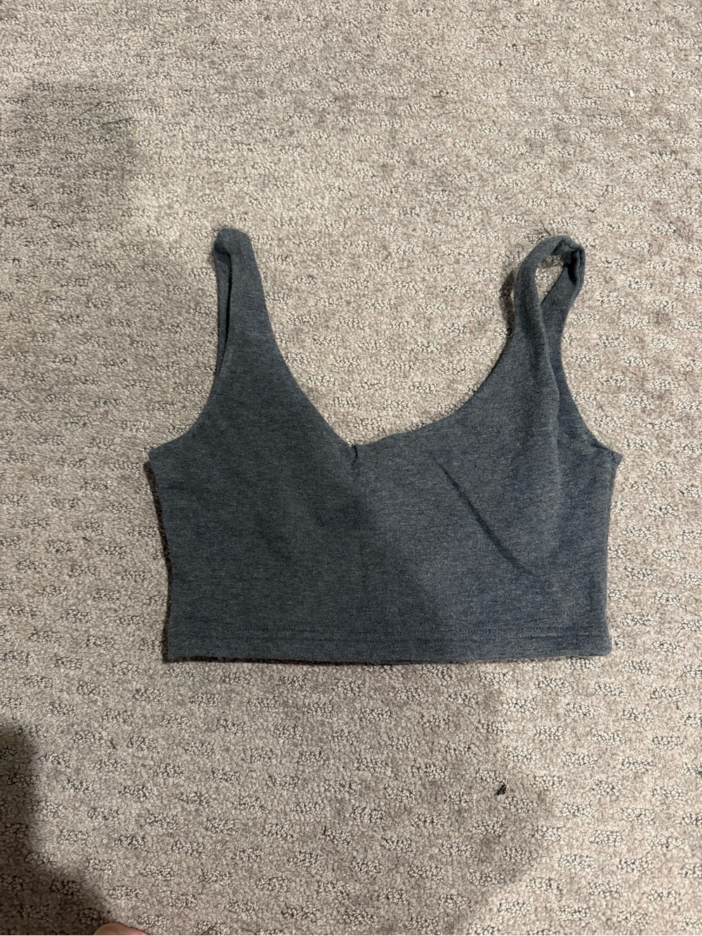 Brandy Melville Charcoal Gray V-Neck Cropped Tank